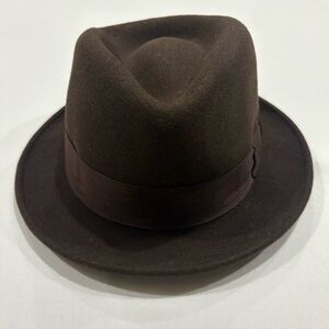 Classic Men's Brown 100% Wool Felt‎ Fedora Hat